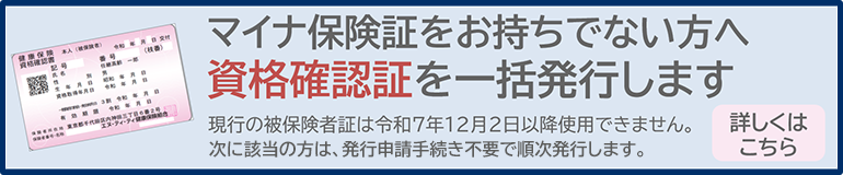 マイナ保険証をお持ちでない方へ
資格確認証を一括発行します